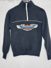 Vintage Harley Davidson BW Tag Sweatshirt 1/4 Zip Sweater Size Small
