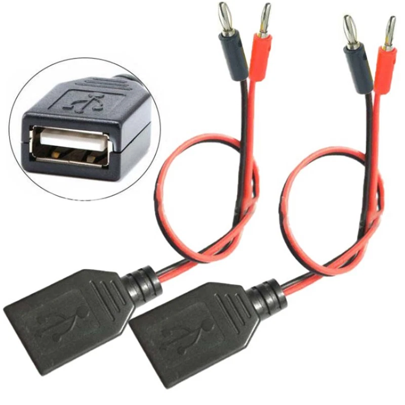 USB Female to 4MM Banana Plug Test Lead Charging Cable USB Socket to Banana Plug - Bild 1 von 5