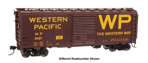 Walthers Mainline ~ Escala HO ~ 40' ACF Coche de carga soldado ~ Pacífico occidental WP #3423 | Condition: New