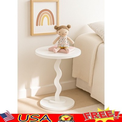 Kids Wavy Side Table Durable MDF Indoor Playroom Furniture Assembly Required New