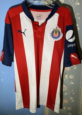 2016-17 Liga MX C.D. Guadalajara Puma Red White Jersey Size XS Damage Used
