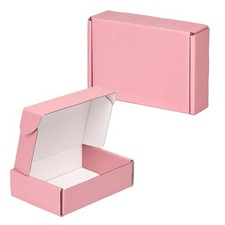 30 Pack 6x4x1.6 Small Shipping Boxes for Small Business, Pink Corrugated Card...