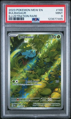2023 POKEMON MEW EN-151 ILLUSTRATION RARE #166 BULBASAUR PSA 9