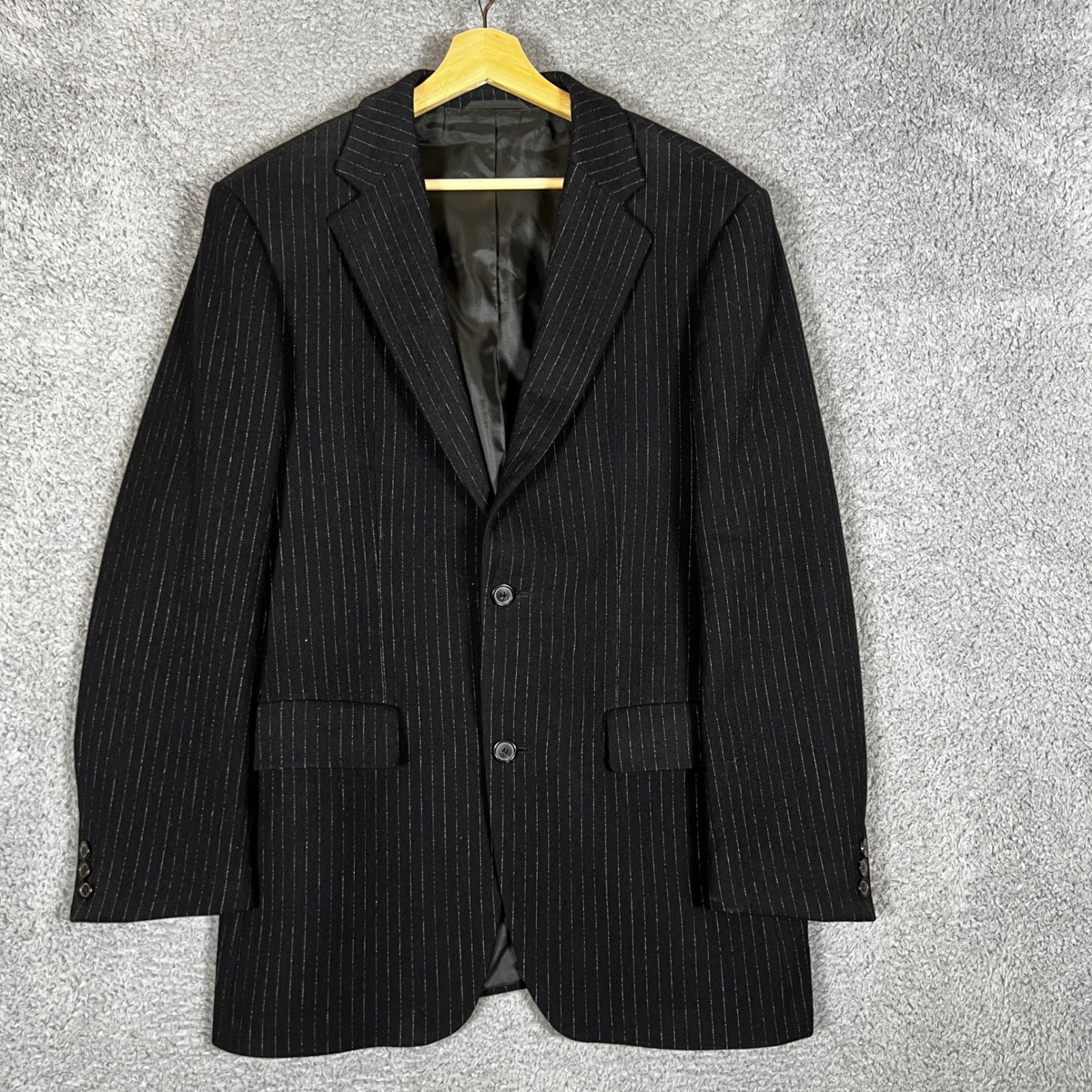 Hugo Boss Sport Coat Mens 42R Black Pinstripe Maxwell Blazer Formal Business