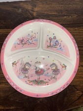 Vintage Peco Melamine Ware Divided 3 Section Childrens Plate Pink Ballerina Cats