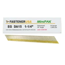 1-1/4" DA15 ANGLE FINISH NAILS 15GA GALV 1,000ct | G-UDA15M