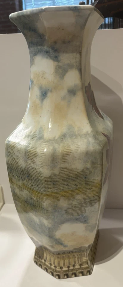 Jarrón real grande de doble cara floral JOHN DERIAN Tozai Home palacio francés RARO Foto 4 de 4