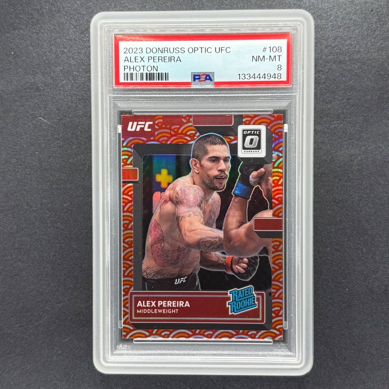 2023 DONRUSS OPTIC UFC ALEX PEREIRA PHOTON SSP CASE HIT PSA 8