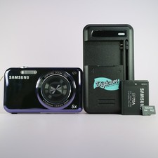 Samsung Digital Camera PL122 14.2MP Selfie Screen Purple Tested Full Working Set