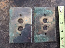 Vintage Brass Push Button light switch plates