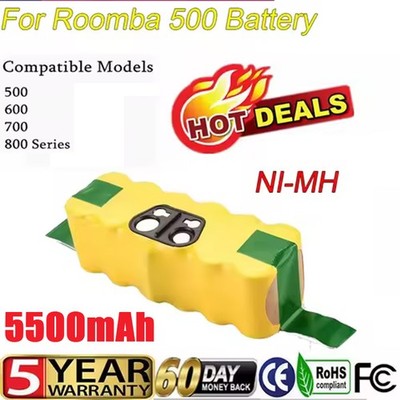 14,4V 5500 mAh Ni-MH Akku für iRobot Roomba 500 520 530 531 555 560 600 780 700