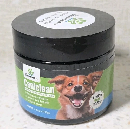 The Seaweed Co Caniclean Dental Supplement for Dogs 100% Natural 3.5 oz 06/2027