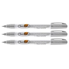 Thornton's Art Supply Oil-Based Paint Marker, Extra Fine, Silver Ink, 3-Count
