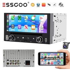 6.86" Double 2 Din CD DVD Player Apple CarPlay Car Stereo Touch Bluetooth FM Aux