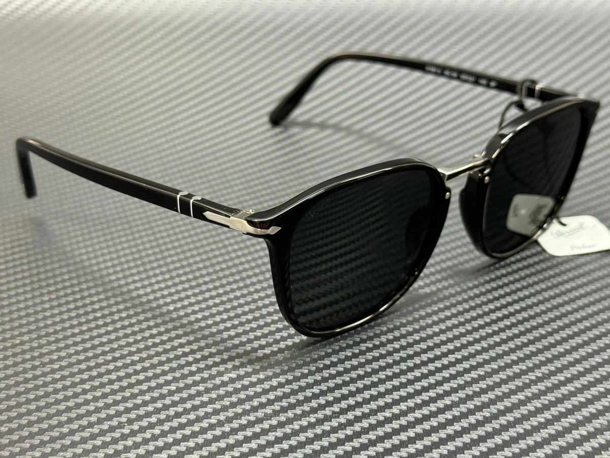 PERSOL PO3186S 95 58 Black Square Men's 53 mm Polarized Sunglasses