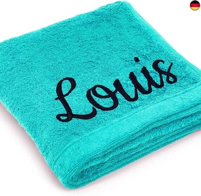 Deitert Cawö Premium Handtuch mit Namen oder Wunschtext Bestickt, 