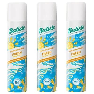 3x 200ml Batiste Shampooing Sec Frais Citrus Rafraîchit Le Cheveu Sans Dessécher - Photo 1/3
