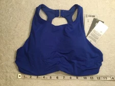 Athleta NWT 32B/C Caspian Blue Bra Sized Maldives High Neck Bikini Top 405827 XS