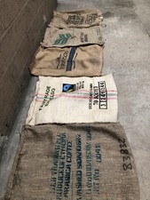 10 X Empty Old Hessian / Jute Coffee Sacks Random Designs burlap sack