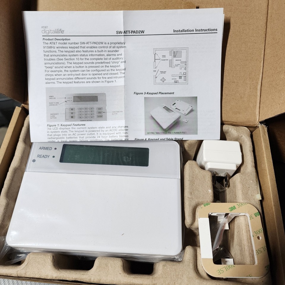 AT&T 42297 SW-ATT-PAD2W Digital Life Alarm Keypad Control Panel | eBay