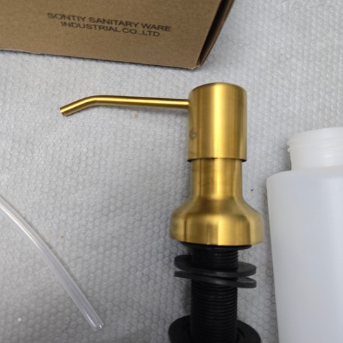 Soap Dispenser Kitchen Sink Gold Stainless Steel Countertop Pump - Picture 4 of 9