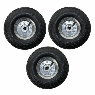 KCT 3 PACK 10" REPLACEMENT SPARE WHEEL TYRE 4.10/3.50-4 GARDEN TOOL CART SACKBARROW