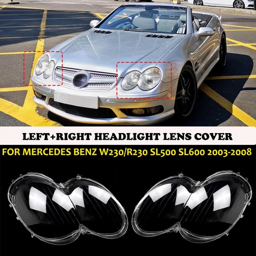 Headlamp Headlight Lens Cover For Mercedes Benz W230 R230 SL500 SL600 2003-2008 - Picture 1 of 14