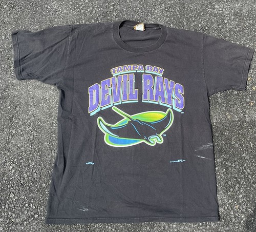 VTG RARE MADE IN USA MAJESTIC TAMPA BAY DEVIL RAYS NEON GREEN JERSEY SIZE XL