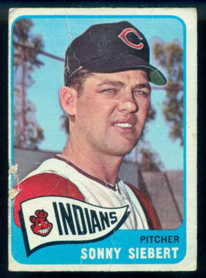 1965 TOPPS OPC BASEBALL O PEE CHEE #96 SONNY SIEBERT LG-VG CLEVLEND INDIANS card