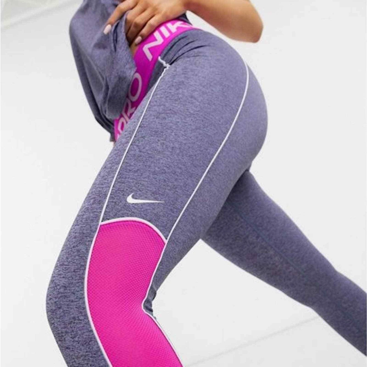 Nike Pro Intertwist Women's Mesh Leggings Blue Pink Compression