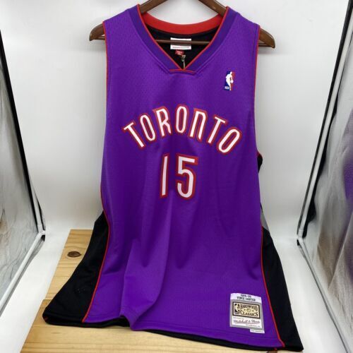 Men 15 Vince Carter Jersey Gold Hardwood Classics Toronto Raptors