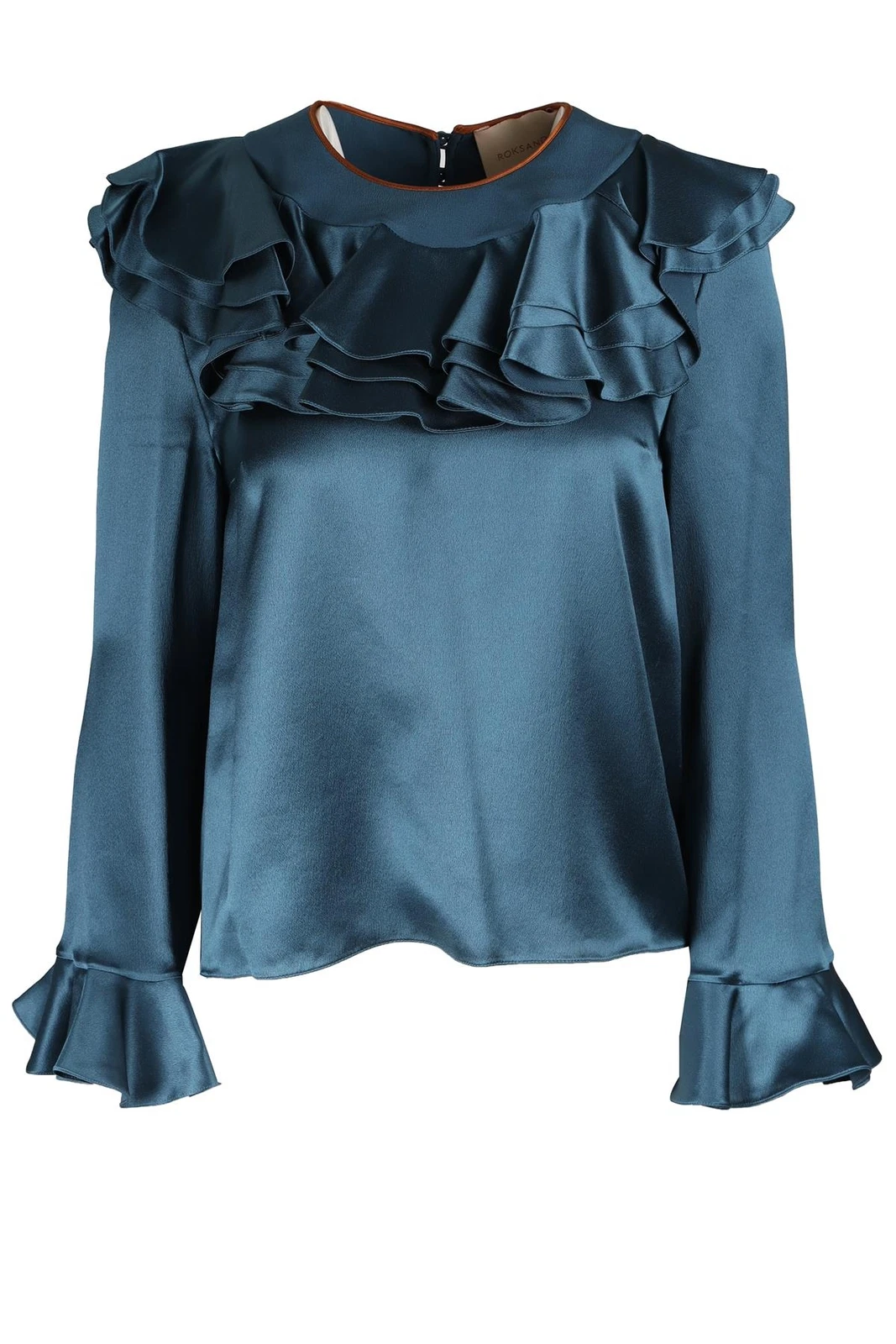 ROKSANDRA BLUE SILK TOP UK 10