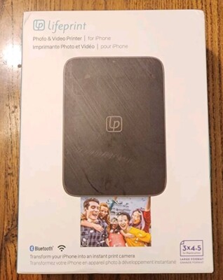 Lifeprint Portable 3x4.5 Portable and Video Printer Bluetooth - Black