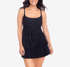 Longitude 115 Faux Ruffle Skirtini with Pockets One Piece Swimsuit size 12