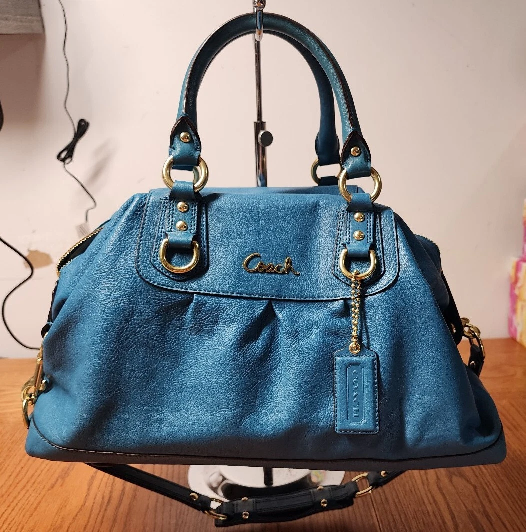 Blue coach satchel sales