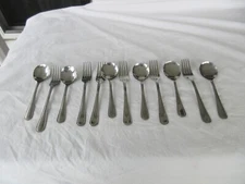 12 PIECE~ STAINLESS  CHINA -[ DINNER FORKS &  SOUP SPOONS ] ~CLEAN!!