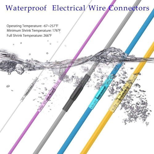Heat Shrink Electrical Wire Butt Connectors Splice Crimp Terminals Kit US 100PCS - 第 6/8 張圖片