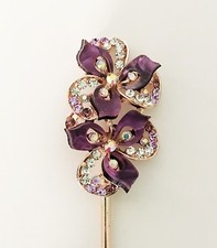 Cherry Blossom Flower design Hair Stick with Crystal Accent and Rhinestones