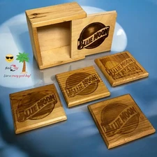 Blue Moon Sandlot Brewery Denver Colorado Wood Coaster Set for Mancave Nice!