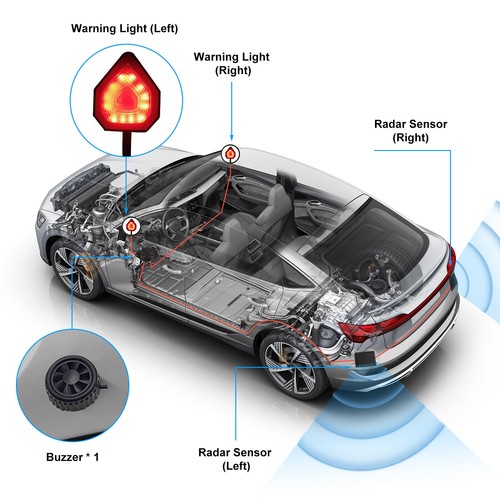 Car Blind Spot Monitoring Detection newwave Radar Sensor Assistant System Kit - Photo 8/13