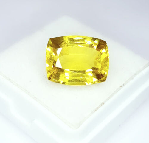 Zafiro amarillo natural certificado 10 quilates piedras preciosas sueltas zafiro corte cojín W30 - Imagen 7 de 13