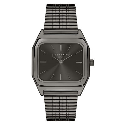 LIEBESKIND BERLIN Damen Edelstahl Meshband Armbanduhr, IP Gun LT