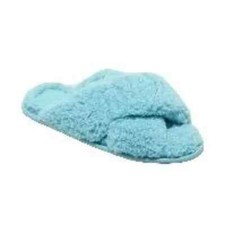 Stars Above Slippers Women S to XL Faux Fur Crossband Blue Slides A1028