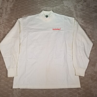 VTG 90s COMPAQ Computers Team Systems Long Sleeve Thick Collar Shirt Sz XL Anvil