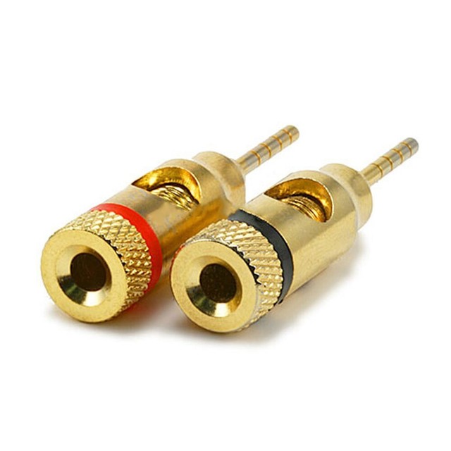 6 Pcs Banana Plug Audio Speaker Cable Wire Connector Pin Screw 24K Gold What Wire Goes To Gold Screw