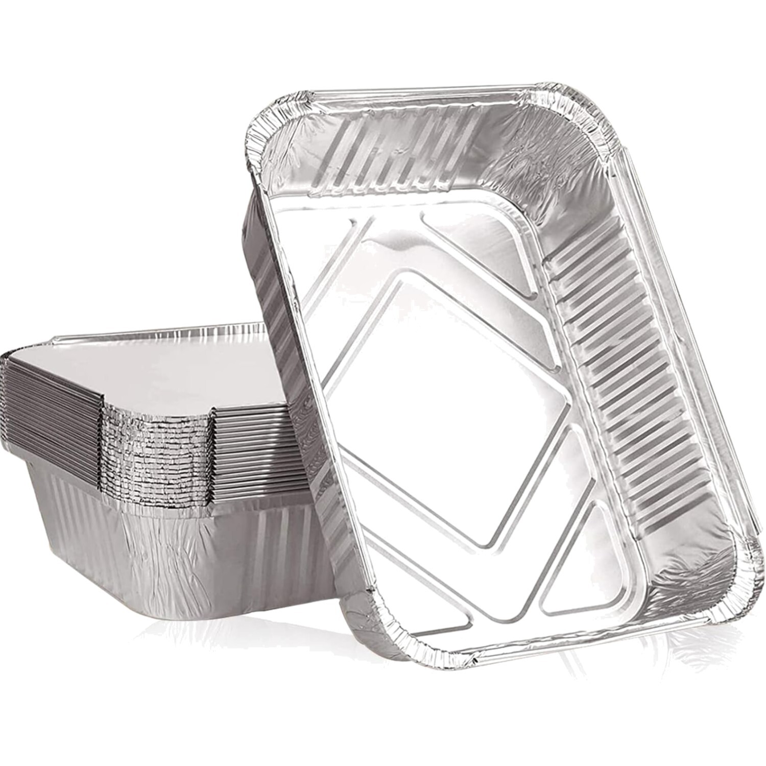 Aluschalen, Grill, Backen, Einweg, 20 Stück, lebensmittelecht, deckel, 1000 ml