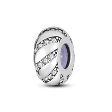 MULA European Wrapped DIY Charm Spacer Beads CZ Fit Bracelet 925 Sterling Silver