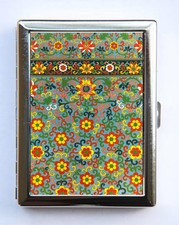 Ornate Floral Pattern 11 Cigarette Case id case Business Card Holder flowers