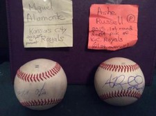 MIGUEL ALMONTE and ASHE RUSSELL SIGNED BASEBALLS. KANSAS CITY ROYALS' PROSPECTS