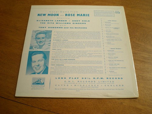 VOCAL GEMS FRM NEW MOON AND ROSE MARIE = HMV CSD 1258 GOLD/GREEN STEREO - Picture 2 of 4